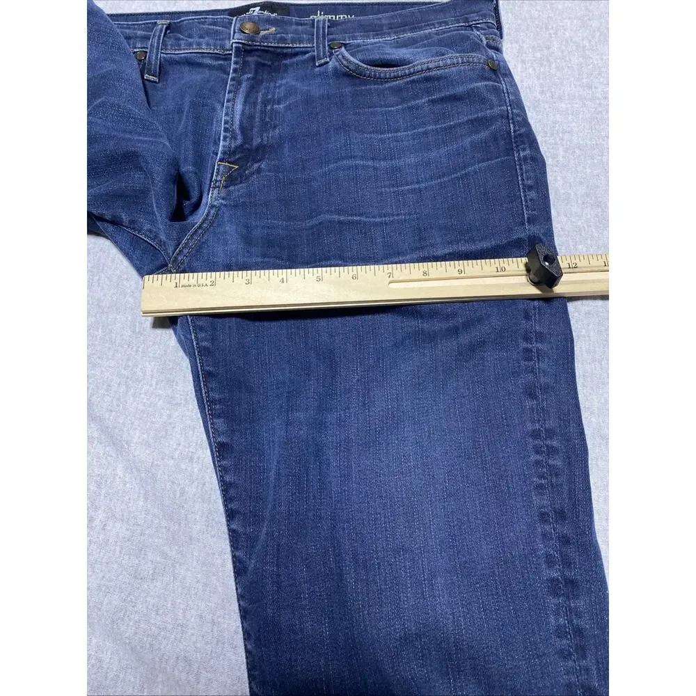 7 For All Mankind Jeans Mens Tag 34 Actual 35x30.5 Slimmy Skinny‎ Tapered USA